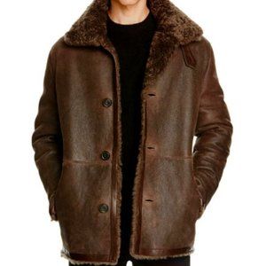 Vince Leather Shearling Coat